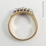 Vintage Gold, Ruby and Diamond Ring.