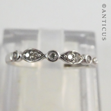 White Gold and Diamond Slim Band Ring.