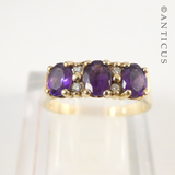 Vintage Gold, Amethyst and Diamond Bridge Ring.