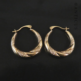 Pair 9ct Gold Hoop Earrings.