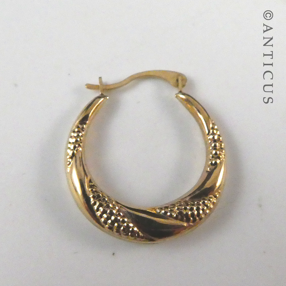 Pair 9ct Gold Hoop Earrings.