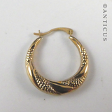 Pair 9ct Gold Hoop Earrings.