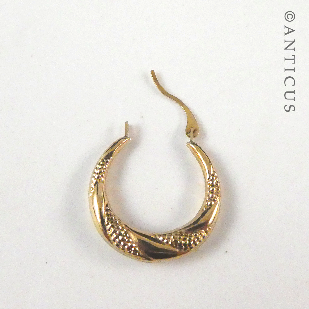 Pair 9ct Gold Hoop Earrings.