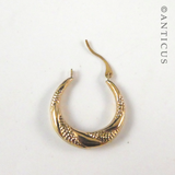 Pair 9ct Gold Hoop Earrings.