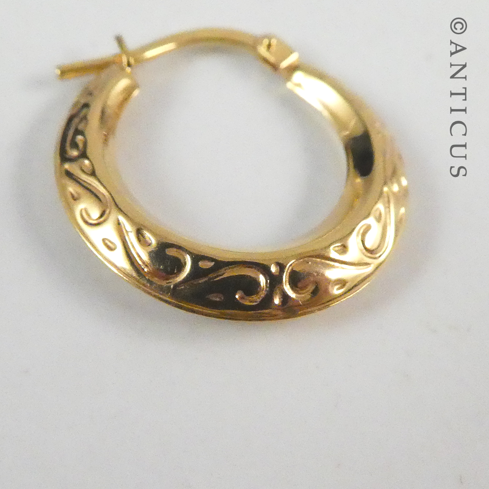 Pair of Small 9ct Gold Hoop Earrings.