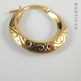 Pair of Small 9ct Gold Hoop Earrings.