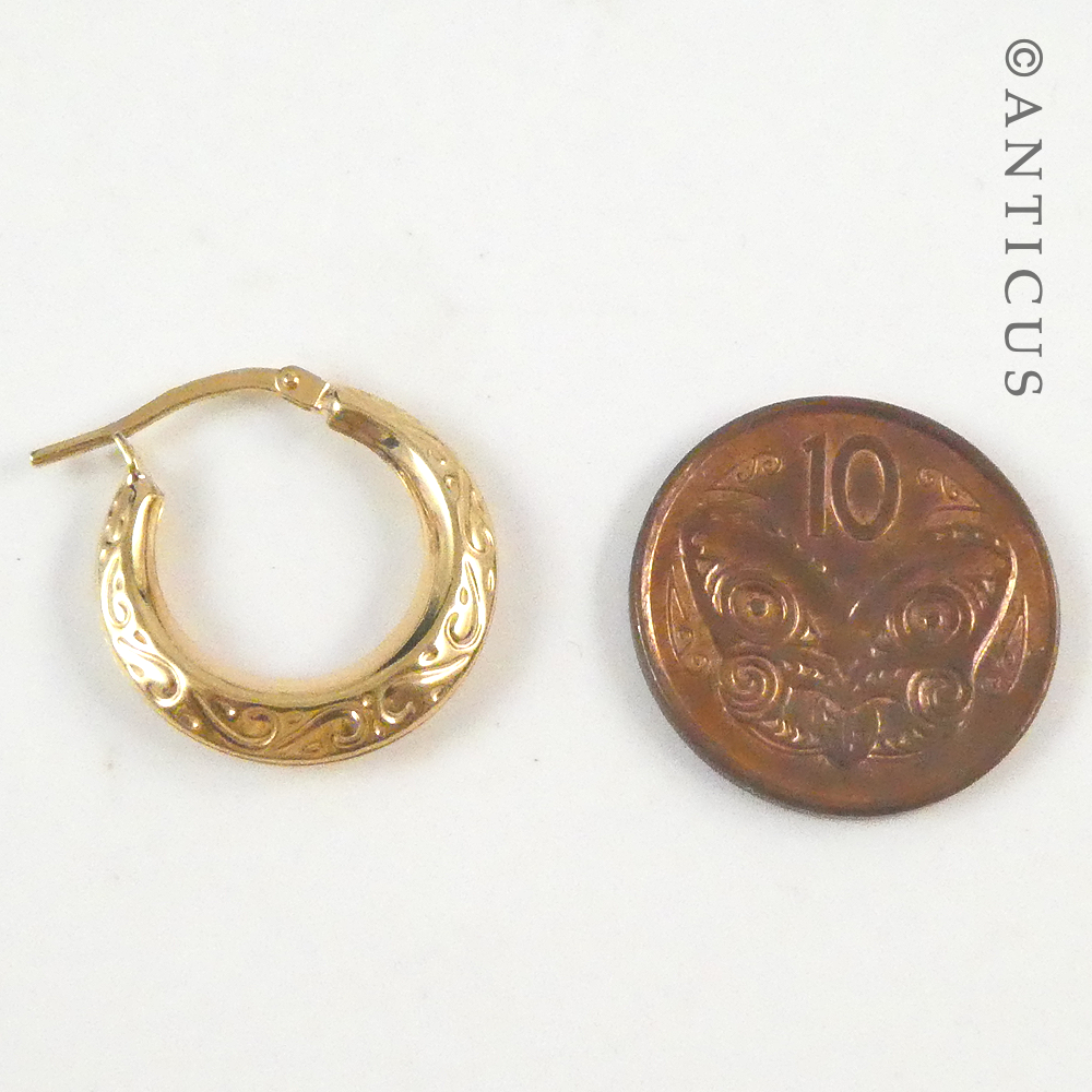 Pair of Small 9ct Gold Hoop Earrings.