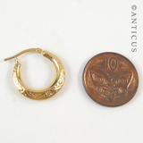 Pair of Small 9ct Gold Hoop Earrings.