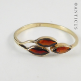Gold and Garnet Slim Ring.