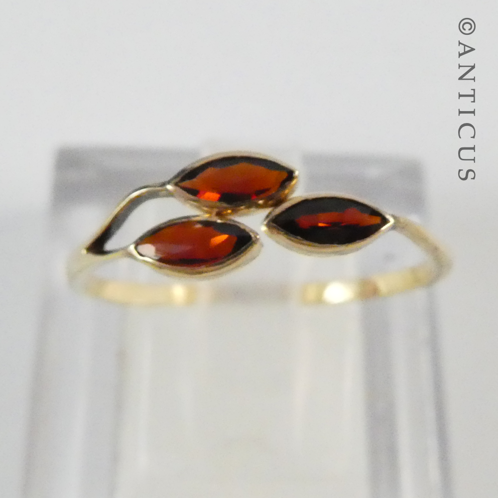 Gold and Garnet Slim Ring.