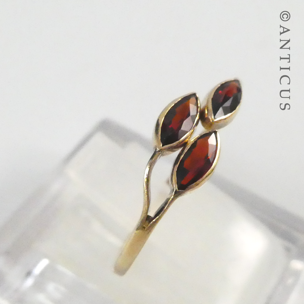 Gold and Garnet Slim Ring.