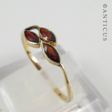Gold and Garnet Slim Ring.