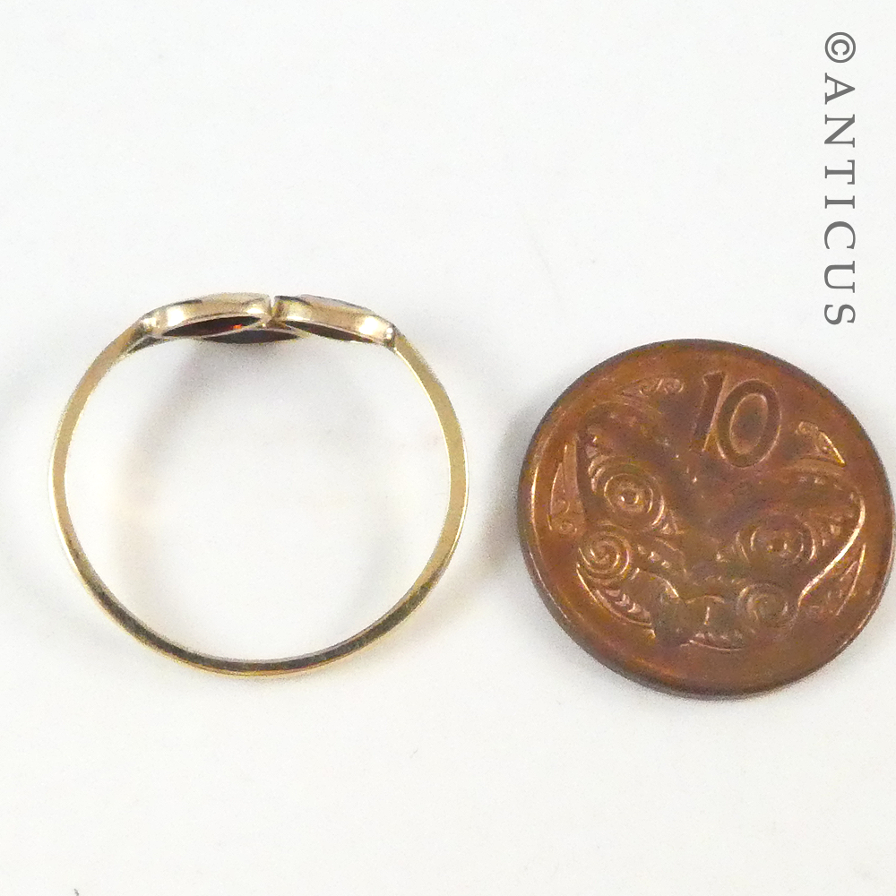 Gold and Garnet Slim Ring.