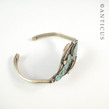Turquoise Decorated Cuff Bangle.