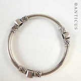 Sterling Silver Bangle, with Three Carnelians.