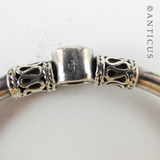 Sterling Silver Bangle, with Three Carnelians.