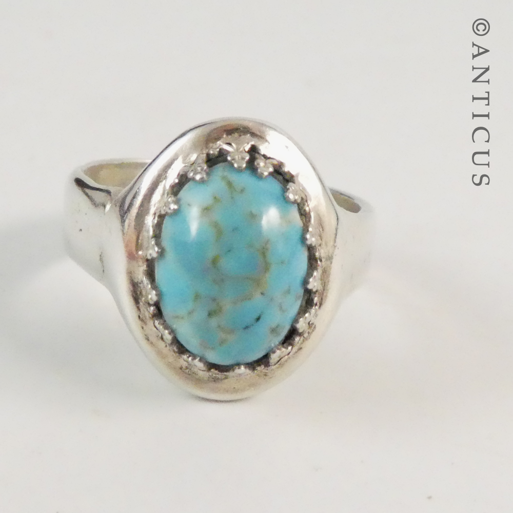 Silver and Turquoise Vintage Ring.