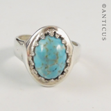 Silver and Turquoise Vintage Ring.