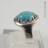 Silver and Turquoise Vintage Ring.