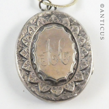 Antique Silver Locket on Chain.