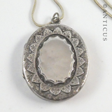 Antique Silver Locket on Chain.