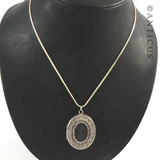 Antique Silver Locket on Chain.