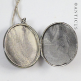 Antique Silver Locket on Chain.