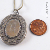 Antique Silver Locket on Chain.