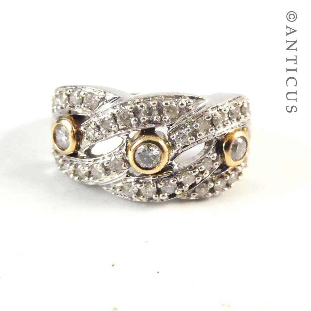 18ct Modern Diamond Dress Ring.