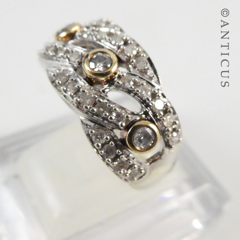 18ct Modern Diamond Dress Ring.
