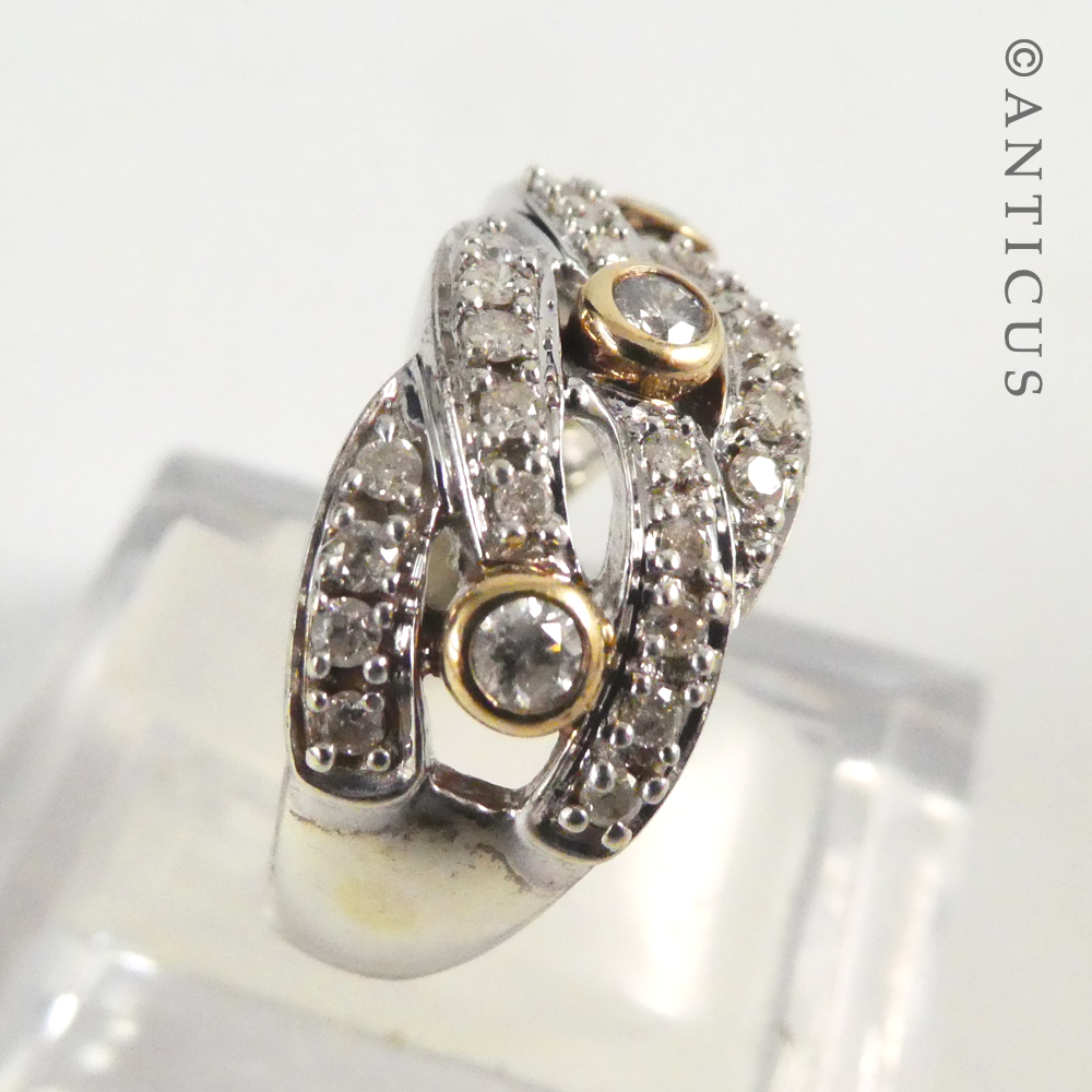 18ct Modern Diamond Dress Ring.