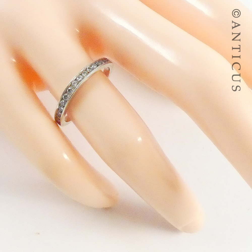Slim Dainty Diamond Band Ring or Wedder.