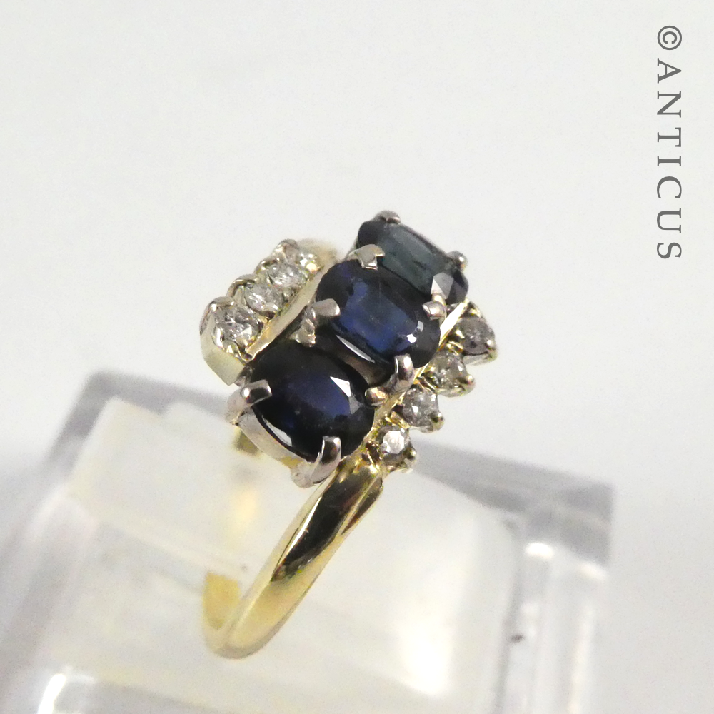 14ct Gold, Sapphire and Diamond Ring.