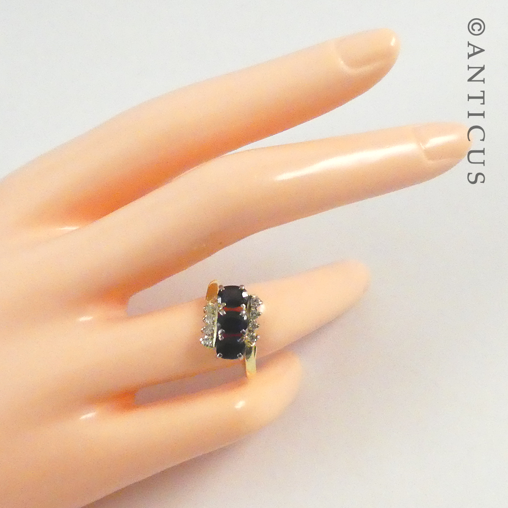 14ct Gold, Sapphire and Diamond Ring.