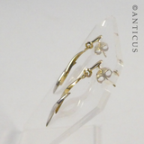 Pair White and Yellow Gold Drop Earrings
