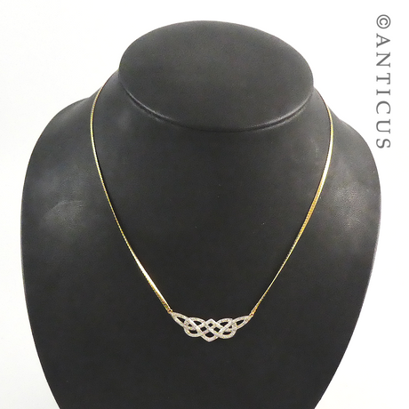Gold and Small Diamonds Necklace.