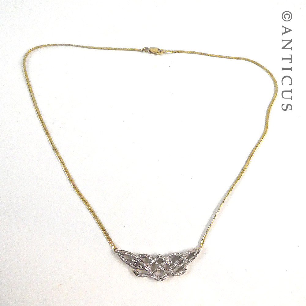 Gold and Small Diamonds Necklace.