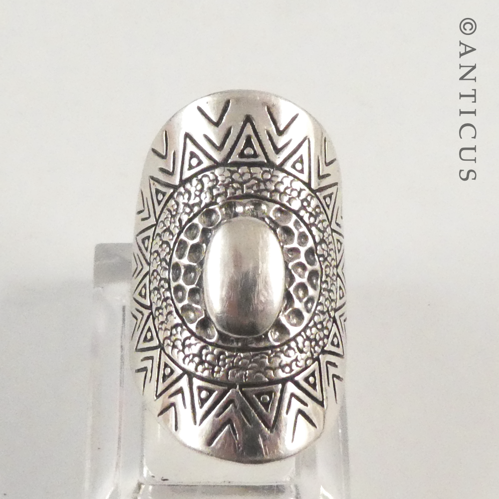 Sterling Silver Long Finger Ring.
