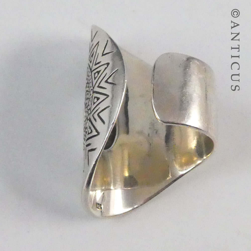 Sterling Silver Long Finger Ring.