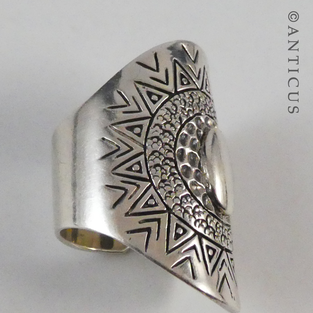 Sterling Silver Long Finger Ring.