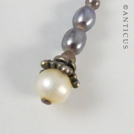Pair of Black and White Pearl Earrings.