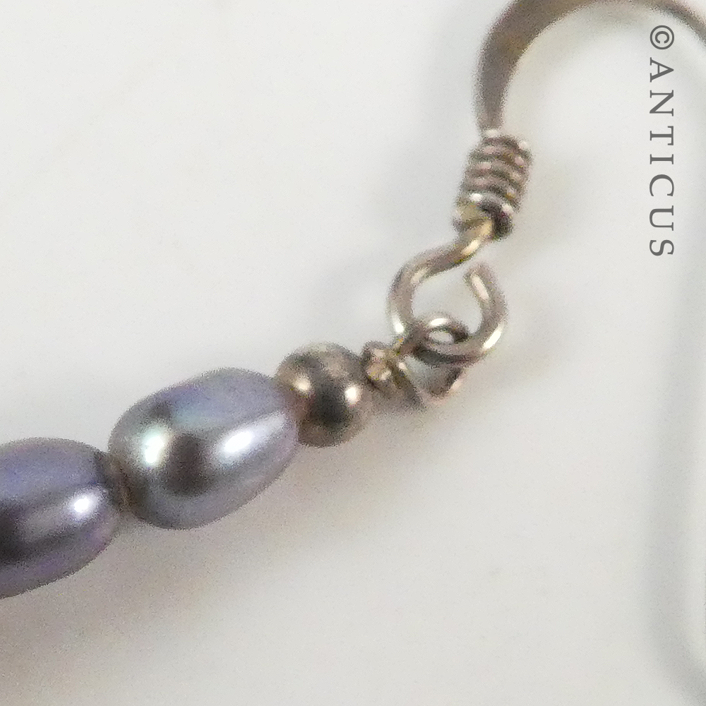 Pair of Black and White Pearl Earrings.