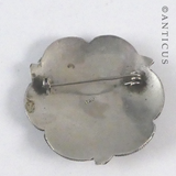 Circular Vintage Brooch, Pewter.
