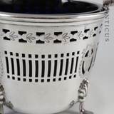 Pretty Sugar Basket with Blue Glass Liner.