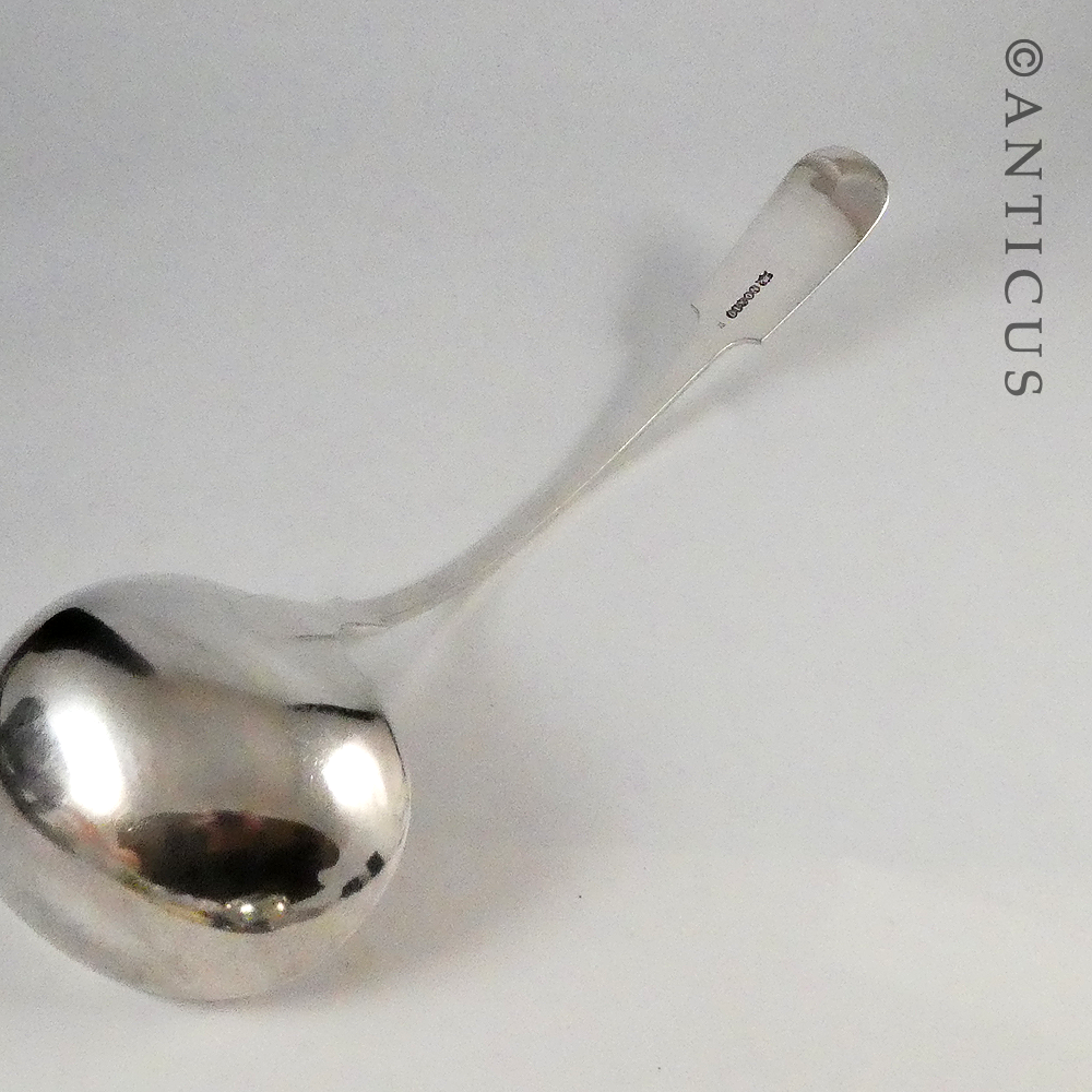 Large Antique Soup or Casserole Ladle, Silver Plate.