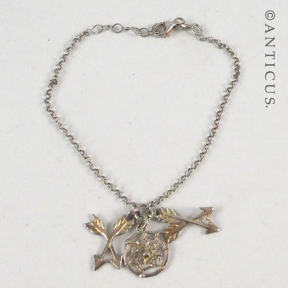 Silver Dreamcatcher and Arrow Charm Bracelet