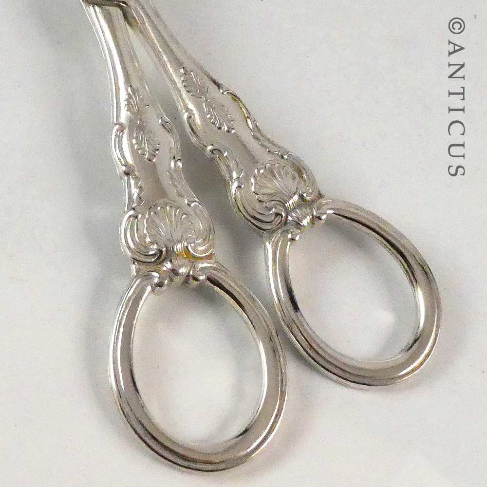 Large Silver Plate Salad Servers, Kings Pattern.