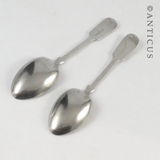 Pair of Fiddle Pattern Antique Teaspoons.
