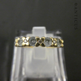 14ct Gold, Diamond and Blue Topaz Ring.
