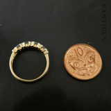 14ct Gold, Diamond and Blue Topaz Ring.